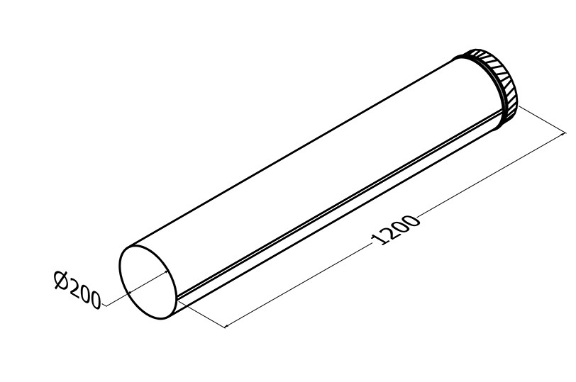DR-200</br>DR-200 CB</br>DR-200 PC</br>DR-200 SS</br>Duct Length 200ø and Colourbond, Powderkote or Stainless Steel